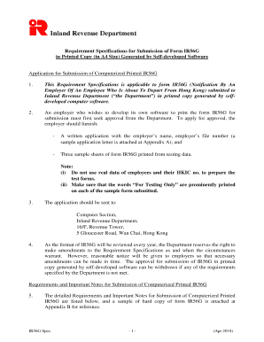  Requirement Specifications for Submissionf of IR56G 2020