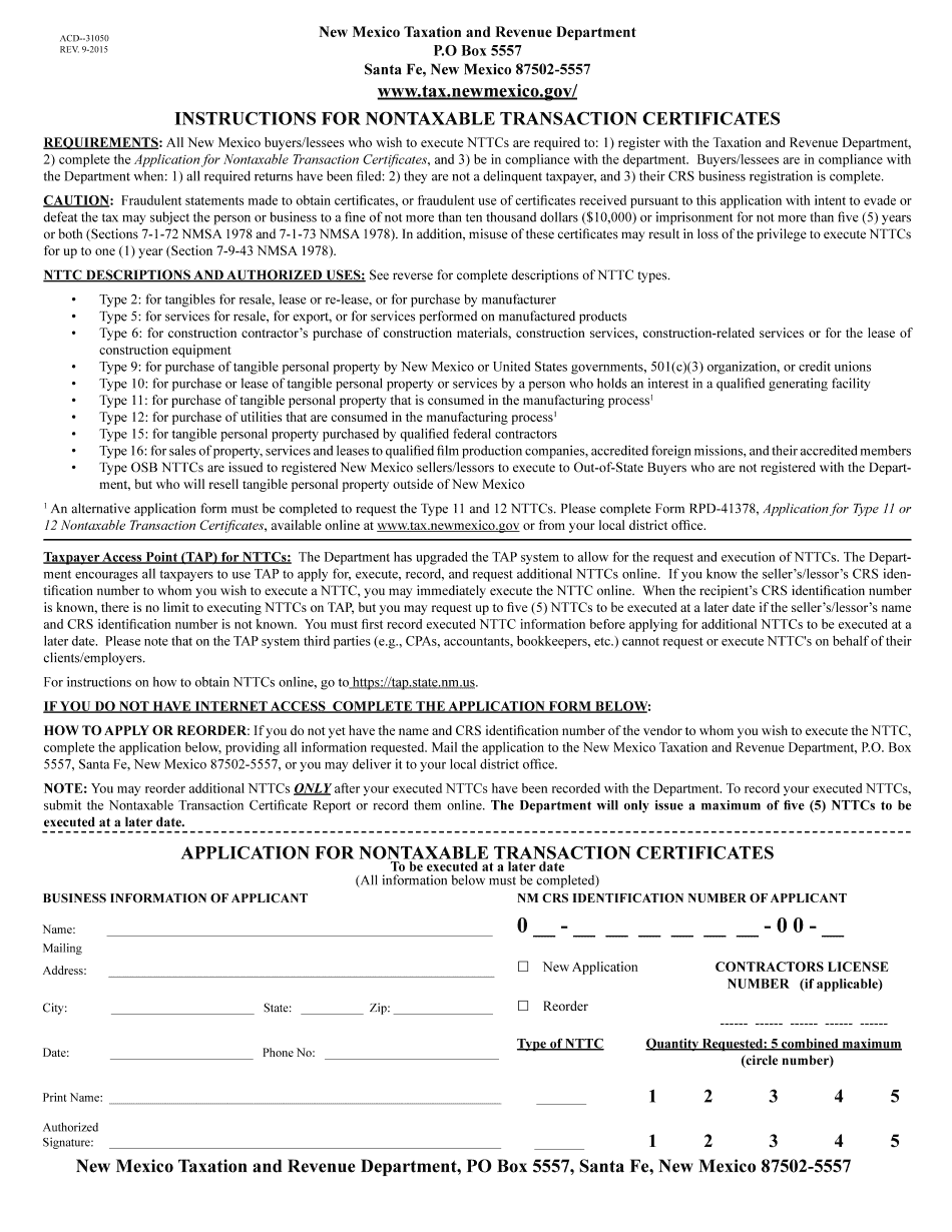 Sales Use Tax Certificate  Form