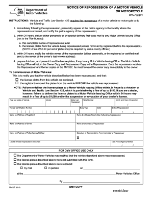 Notice of Repossession Form