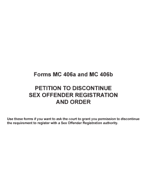 Petition forms for sex offenders