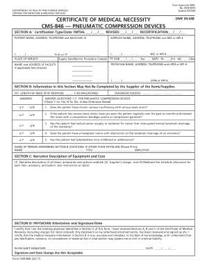  CMS 846 PNEUMATIC COMPRESSION DEVICES 2019-2024