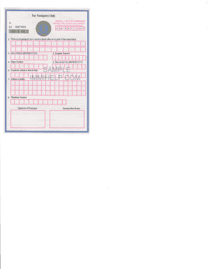 India Immigration Form Arrival