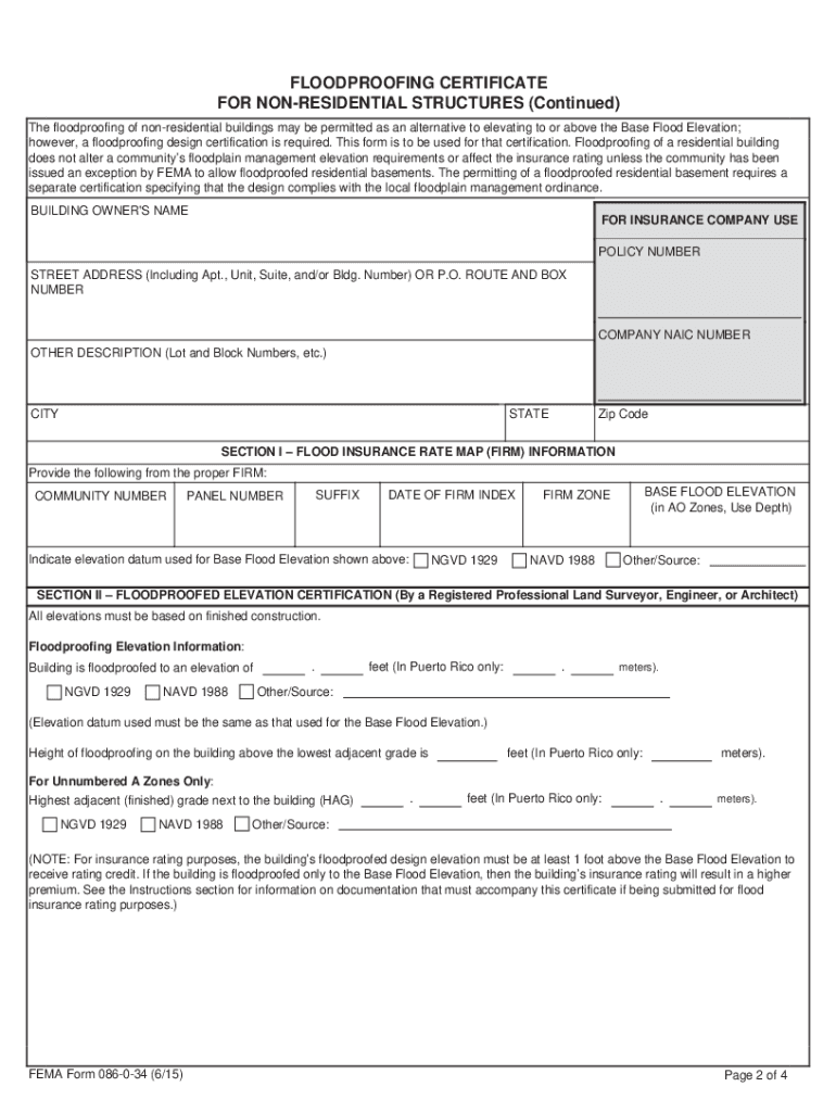 Fema Form 086 0 34