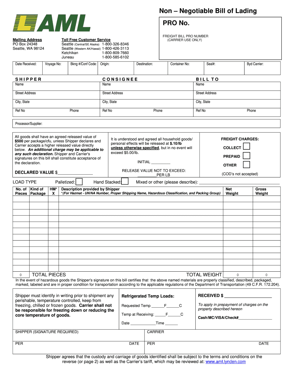 Bill of Lading Revised DOCX 2017-2025