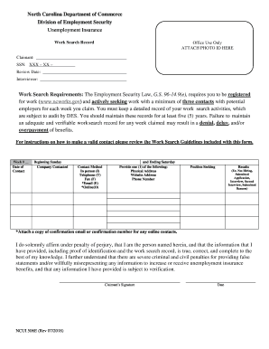  Work Search Requirements the Employment Security Law, G 2019