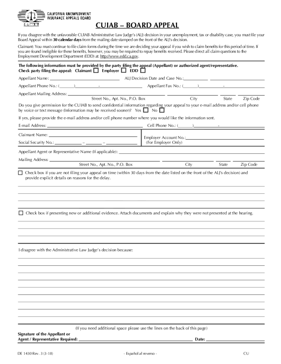 Cuiab Board Appeal Form
