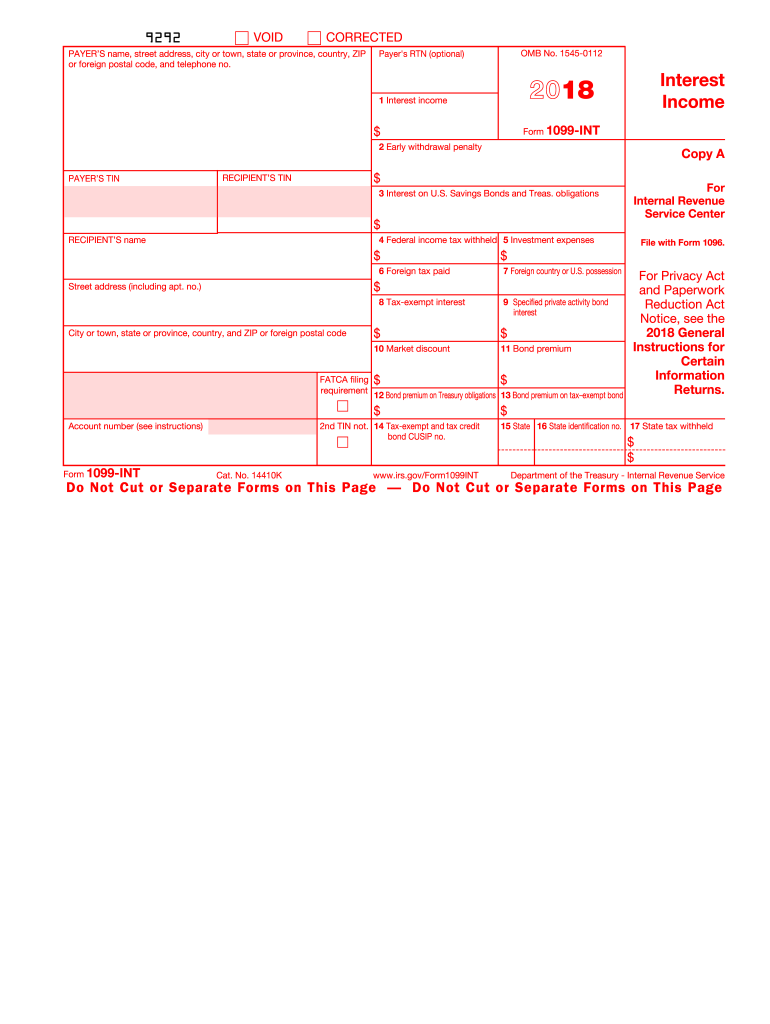 2018 1099-INT form