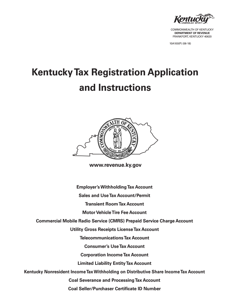  Ky Revenue Form 10a100 2018