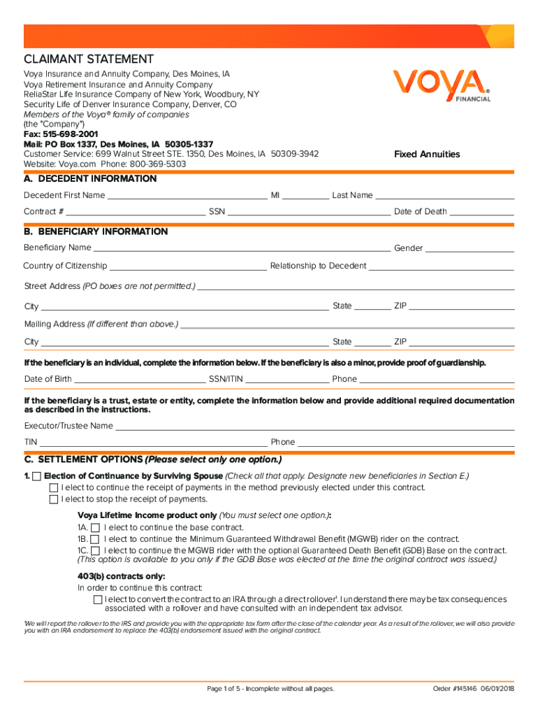  CLAIMANT STATEMENT INSTRUCTIONS 2018-2024