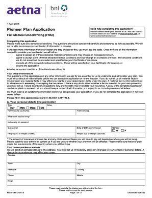 Get and Sign Pioneer Plan Application 2018 Form