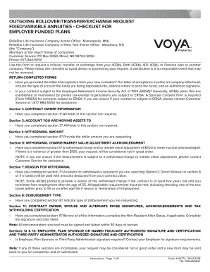  Voya Outgoing Rollover Transfer Exchange Request 2018