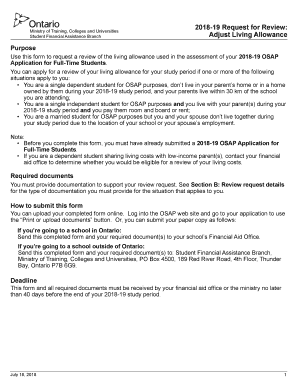  Osap Living Allowance 2018