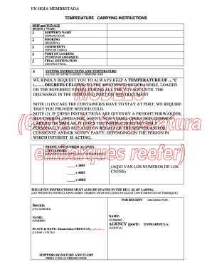 Carta De Temperatura  Form