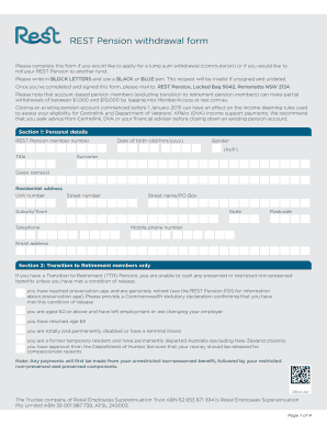  Rest Online Withdrawal Form 2018