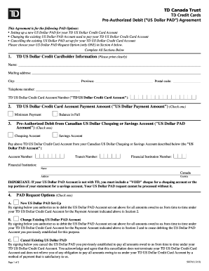  Td Pre Authorized Debit Form 2013-2024