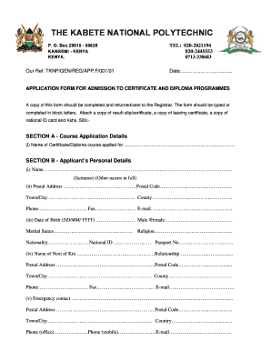 Kabete National Polytecnic  Form