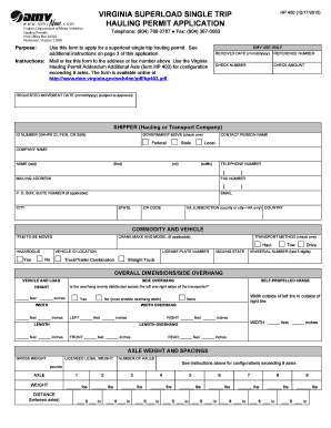  Va Trip Hauling Permit 2015