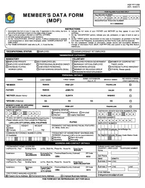 Mdf Pag Ibig Sample  Form