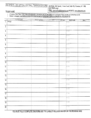  Roster and Waiver Form ABA Sports 2018-2024