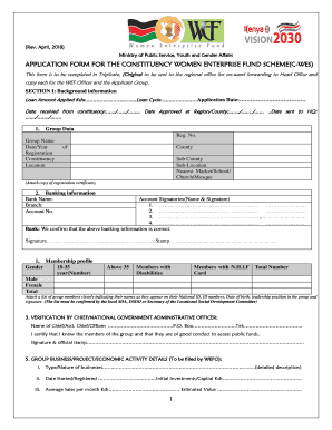 Women's Enterprise Fund Application Form PDF