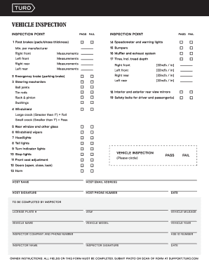 Turo Inspection Form