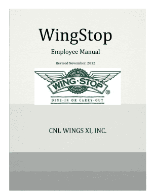 Wingstop Employee Handbook  Form