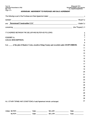 Form 34 AddendumAmendment to Purchase and Sale Agreement