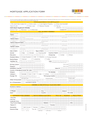 IDFC Mortgage Application Form IDFC Bank