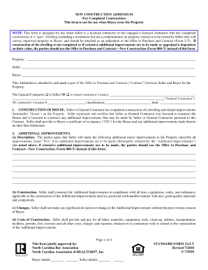 New Construction Addendum Nc  Form