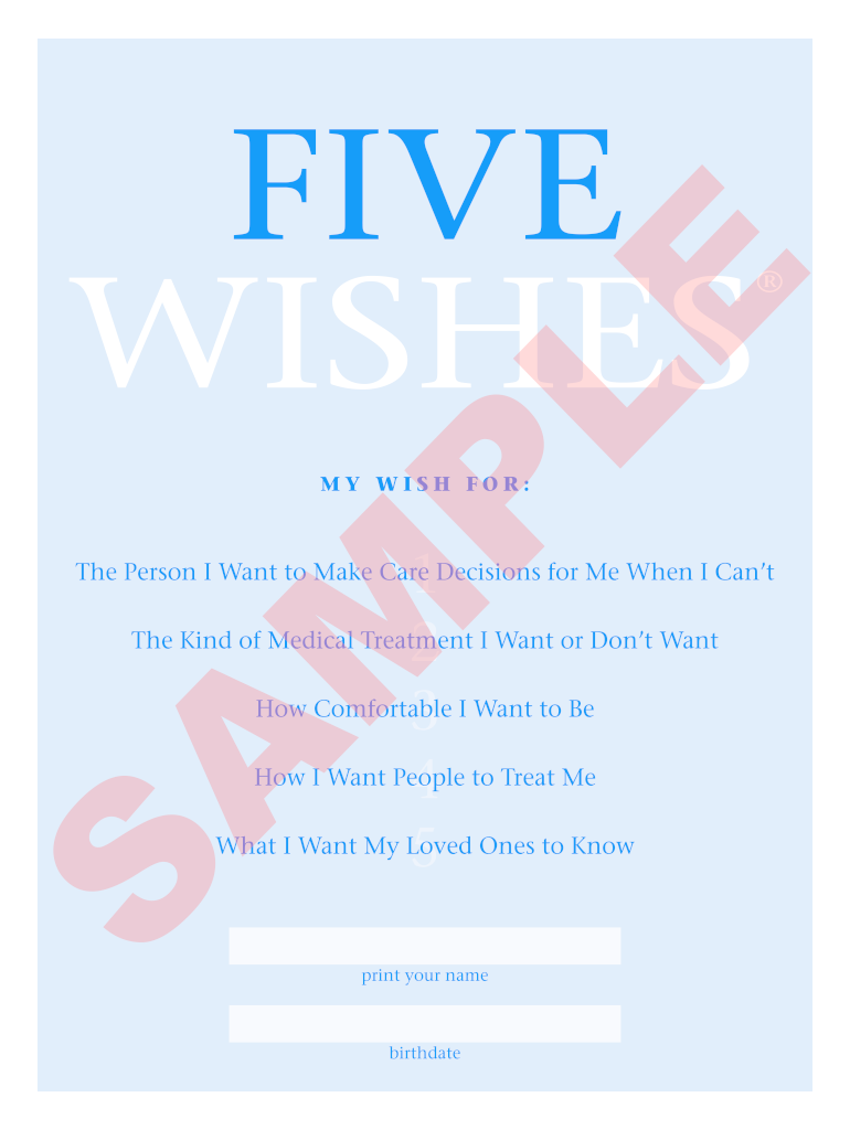 Five Wishes Document  Form
