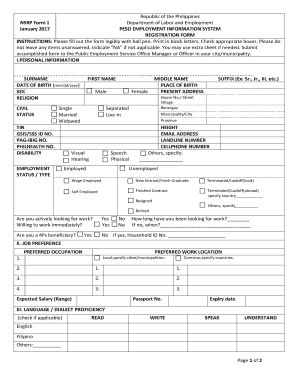 Peso Application Form