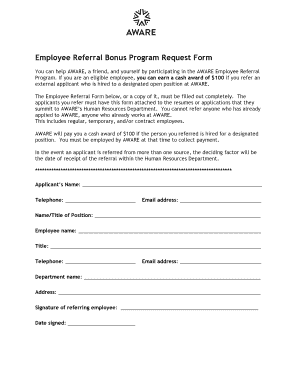 Employee Referral Forms