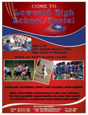 Lowveld High School Application Form