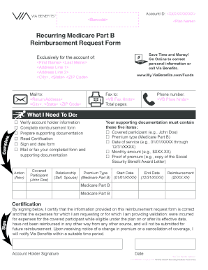 Recurring Medicare Part B Reimbursement Form