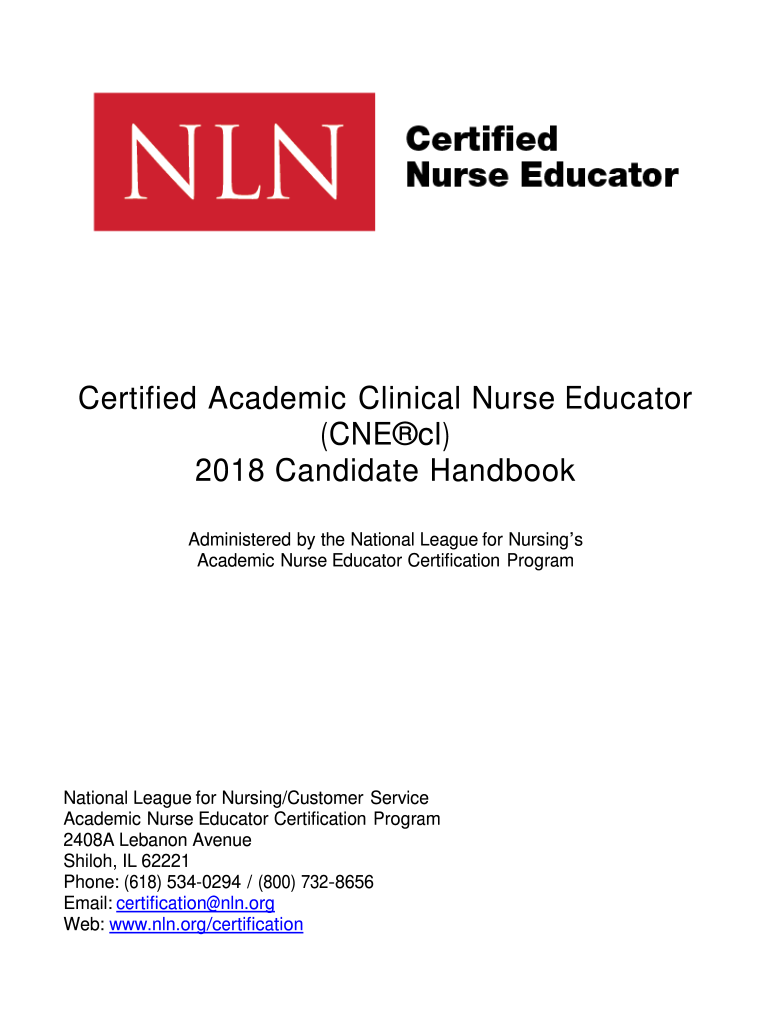  Certified Nurse Educator Handbook 2018-2024