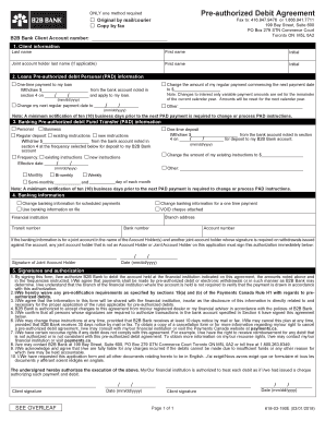  Bank Pre Authorized Debit Form 2018-2024