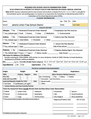  School Physical Form 2018