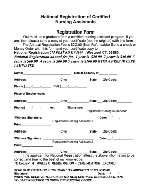 Nursing Registration Form