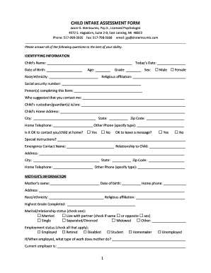  Intake Assessment Example 2016-2024