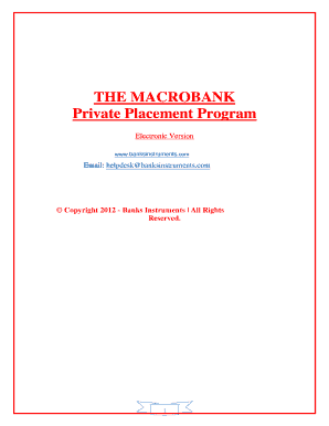 Private Placement Program PDF  Form