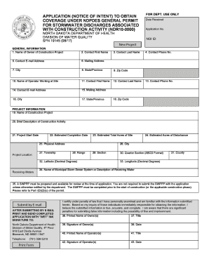  NDPDES Stormwater Construction General Permit Fact Sheet 2017-2024