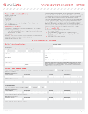 Change Your Bank Details Form Terminal Worldpay