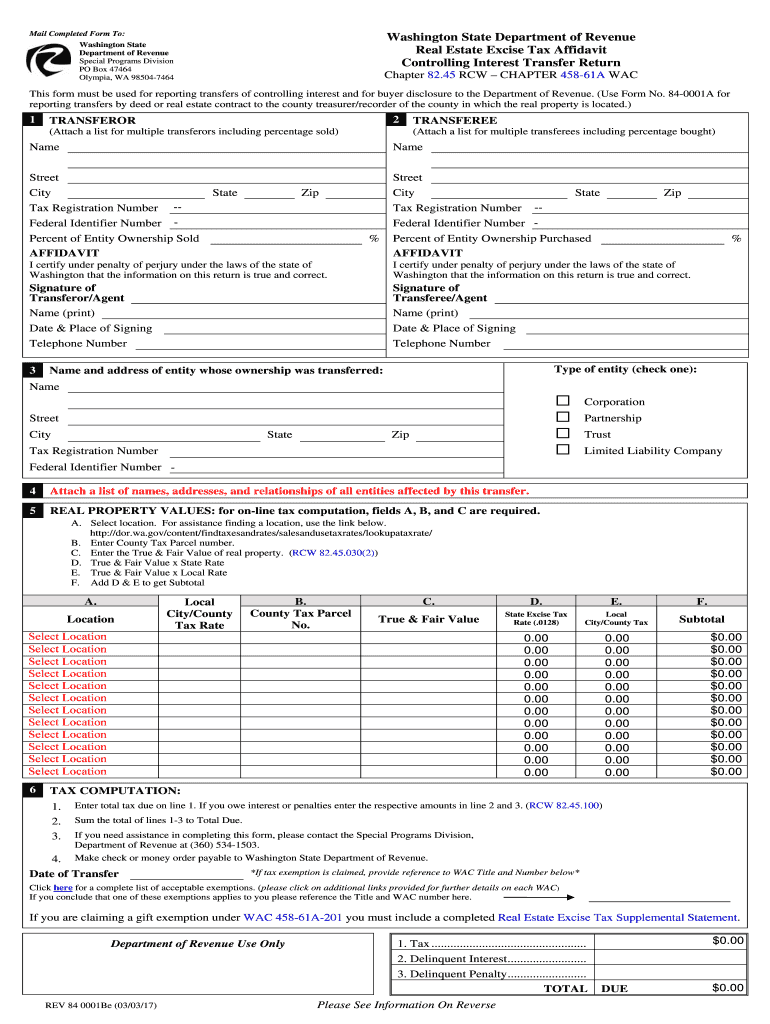  Washington State Form Rev 84 0001a 2017