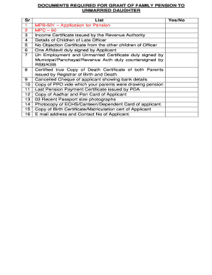 Mpb 501 Application for Pension  Form