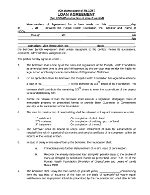Loan Agreement Stamp Paper  Form