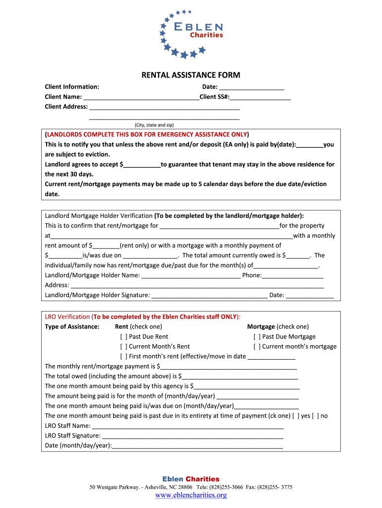 Rental Assistance Form