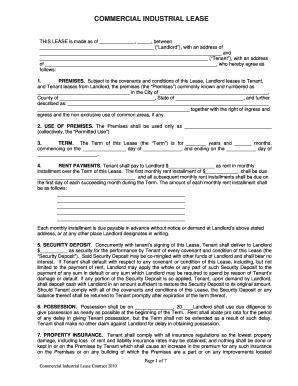 Commercial Lease Contract Form