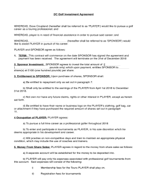 Dc Golf Investments  Form