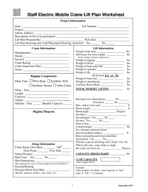 Mobile Crane Lift Plan  Form