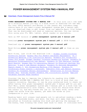 Power Management System Pms 4 Manual  Form